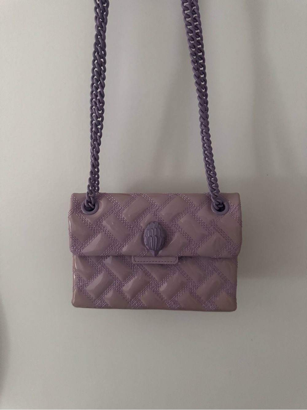 Kurt Geiger Lavender Quilted Chain Shoulder Bag